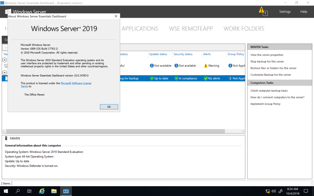 Windows Server 2019 Essentials